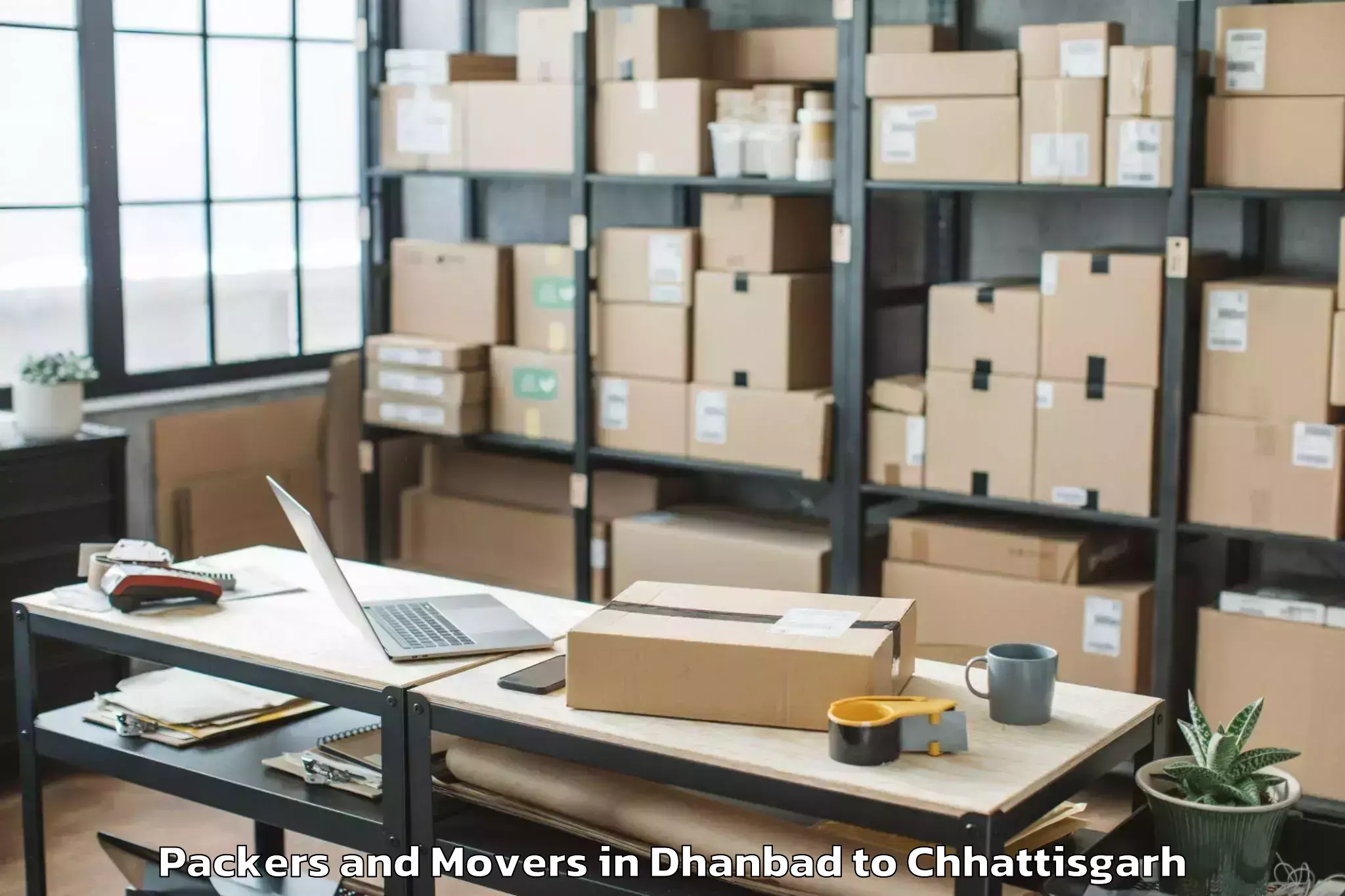 Easy Dhanbad to Bhairamgarh Packers And Movers Booking